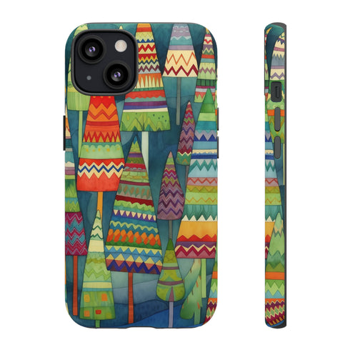 Knitted Christmas Trees - Impact Resistant Phone Case iPhone 13 Matte